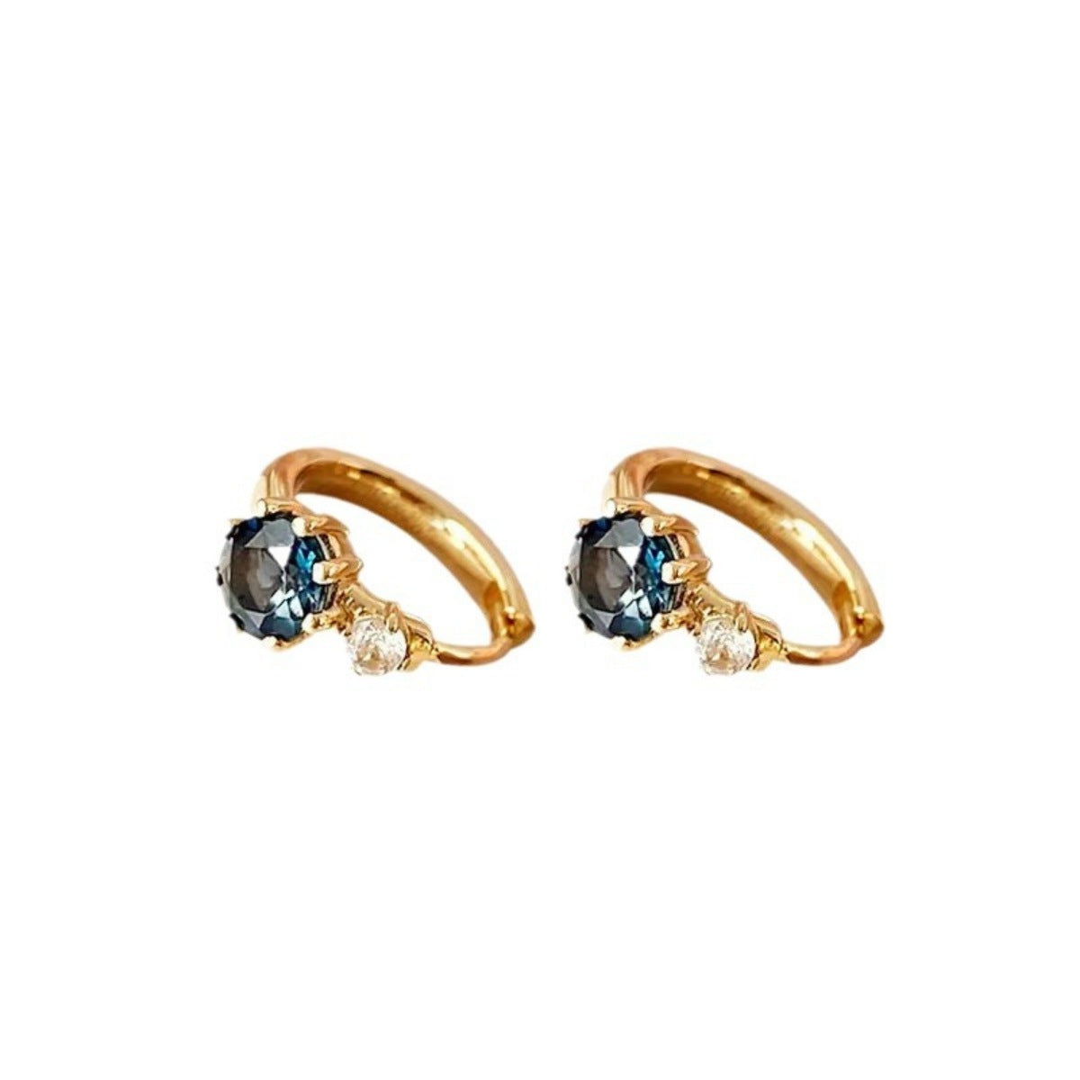 Trendsi 925 Sterling Silver Zircon Hoop Earrings -