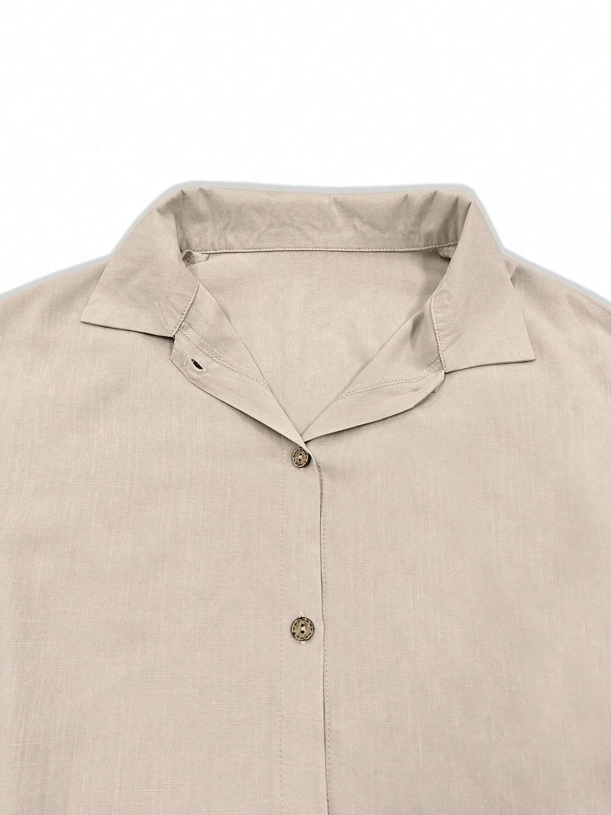 Trendsi Button Up Flounce Sleeve Shirt -