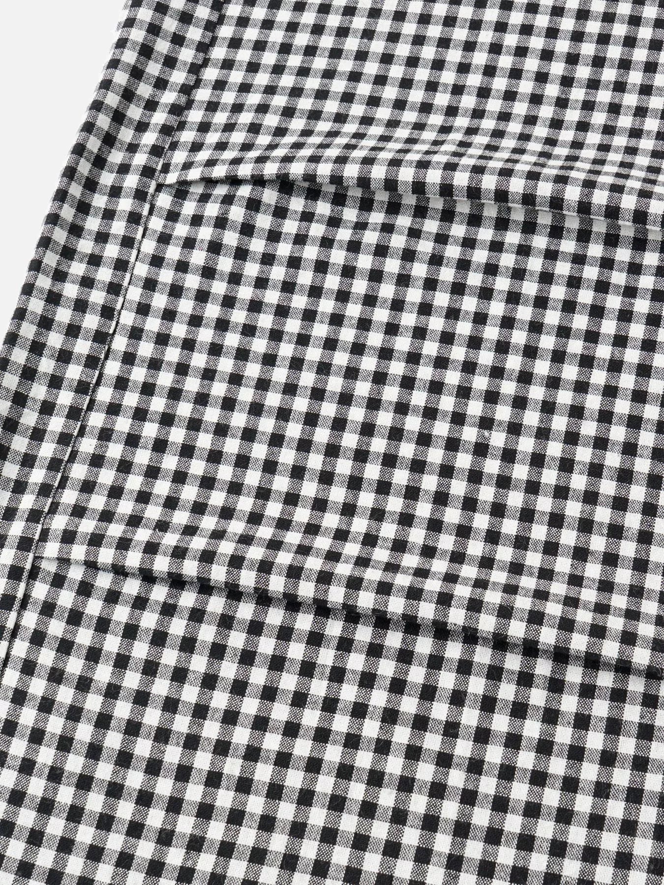 Trendsi High-Waisted Gingham Wide-Leg Drawstring Pants -