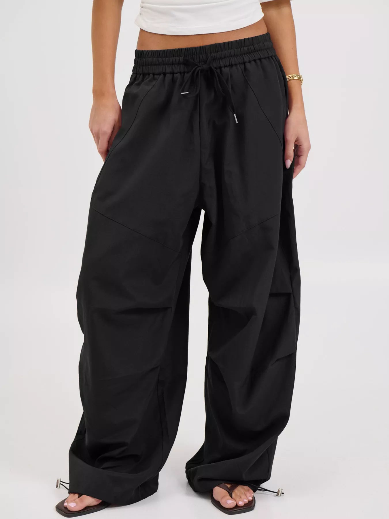 Trendsi Drawstring Wide Leg Pants -