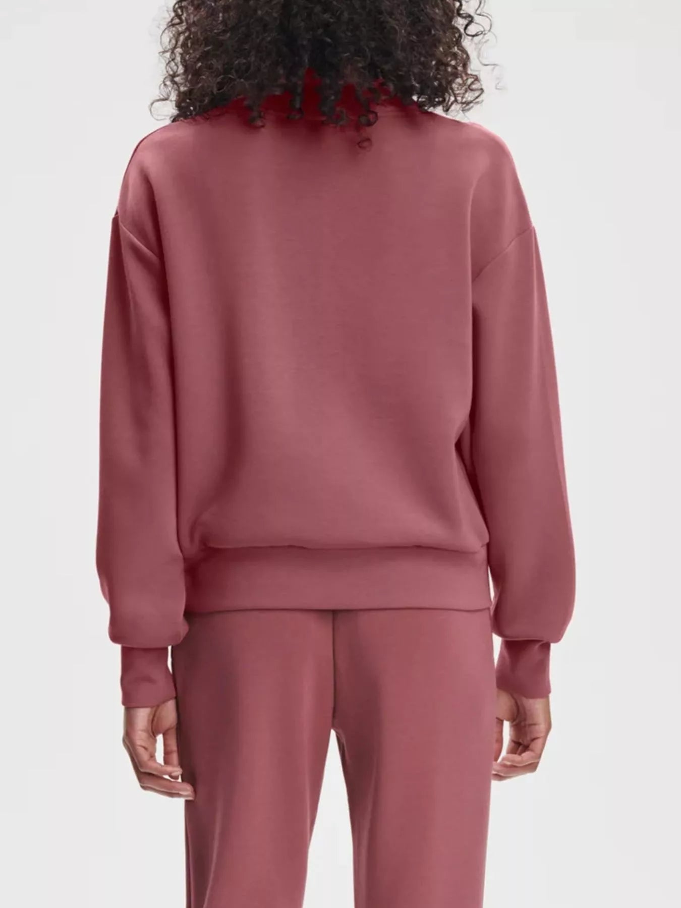 Trendsi Quarter-Zip Sweatshirt and Wide-Leg Pants Set -
