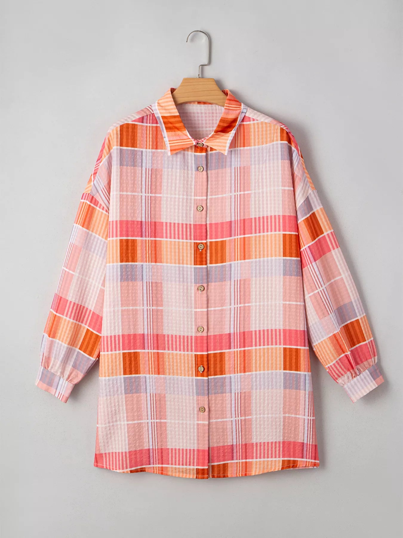 Trendsi Oversized Check Tunic Shirt -