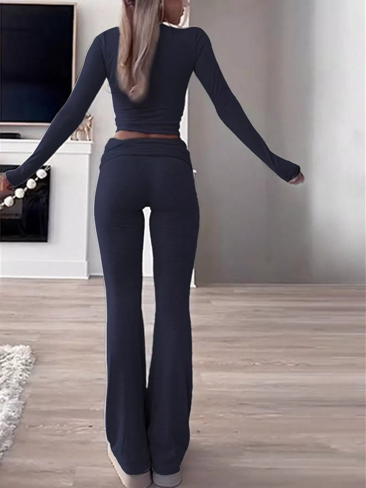 Top and pants set, back view