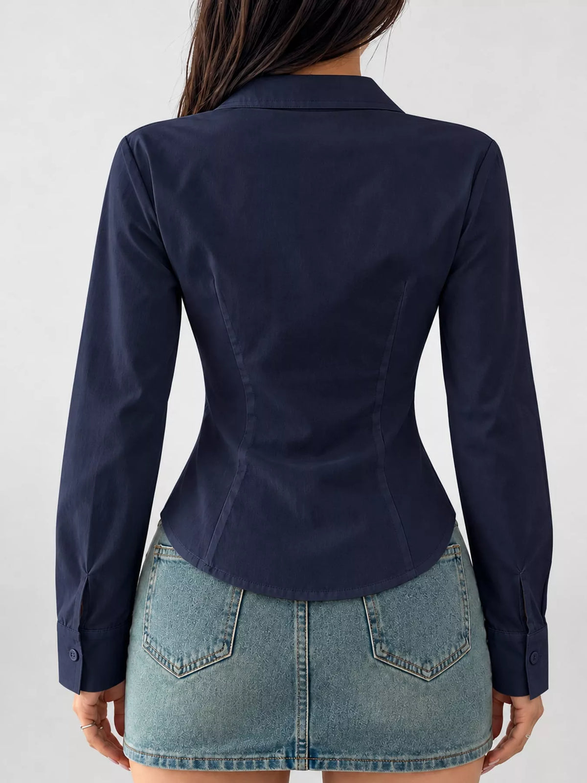 Slim-Fit Button-Down Shirt — back view