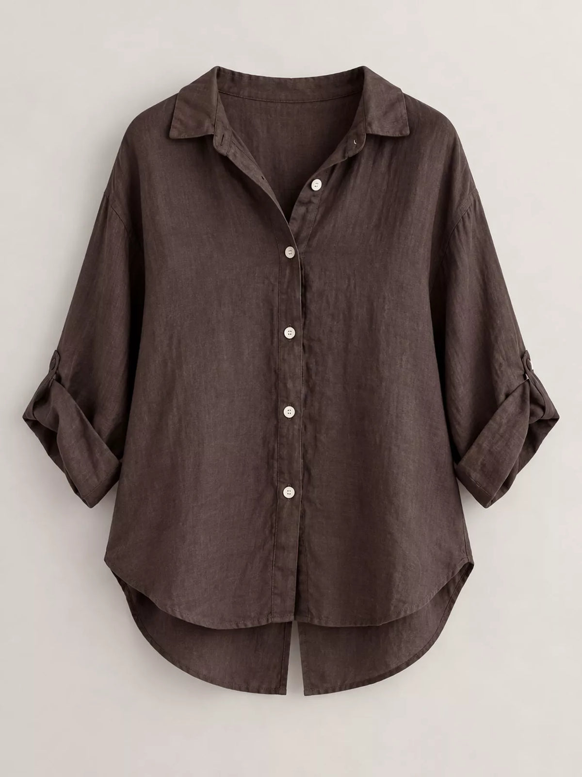 Dark Brown loose fit tie back shirt