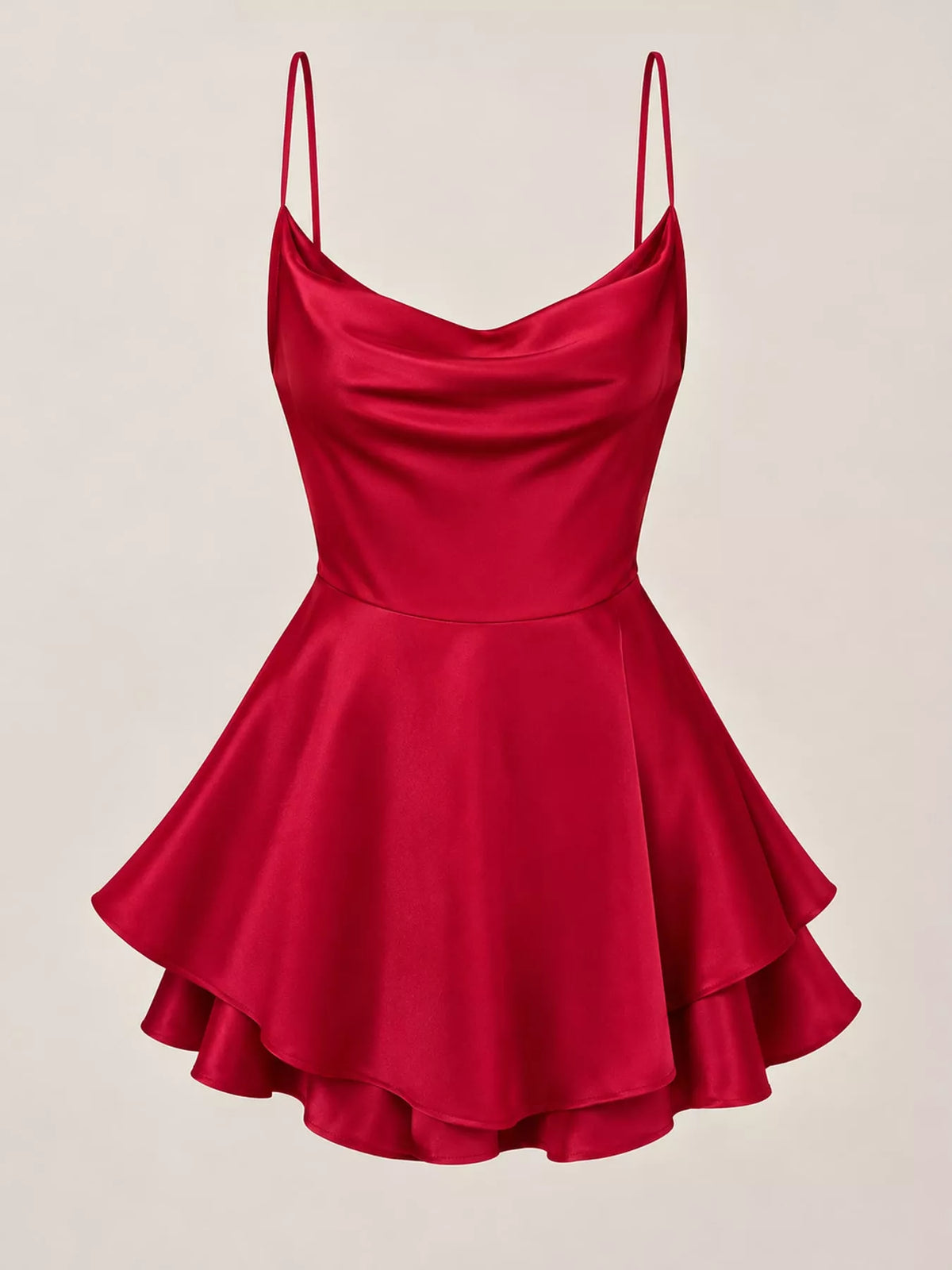 Cowl neck spaghetti-strap mini dress, product view