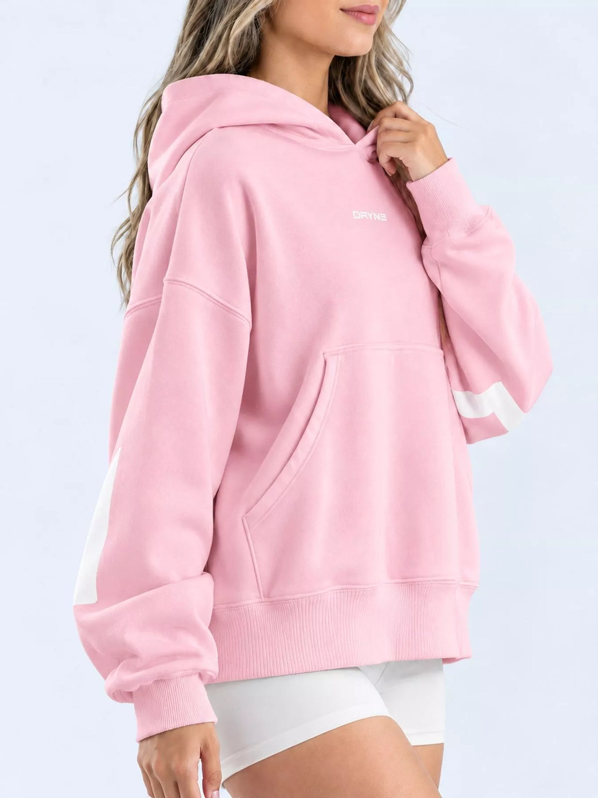Letter-Back Kangaroo Pocket Hoodie — side view