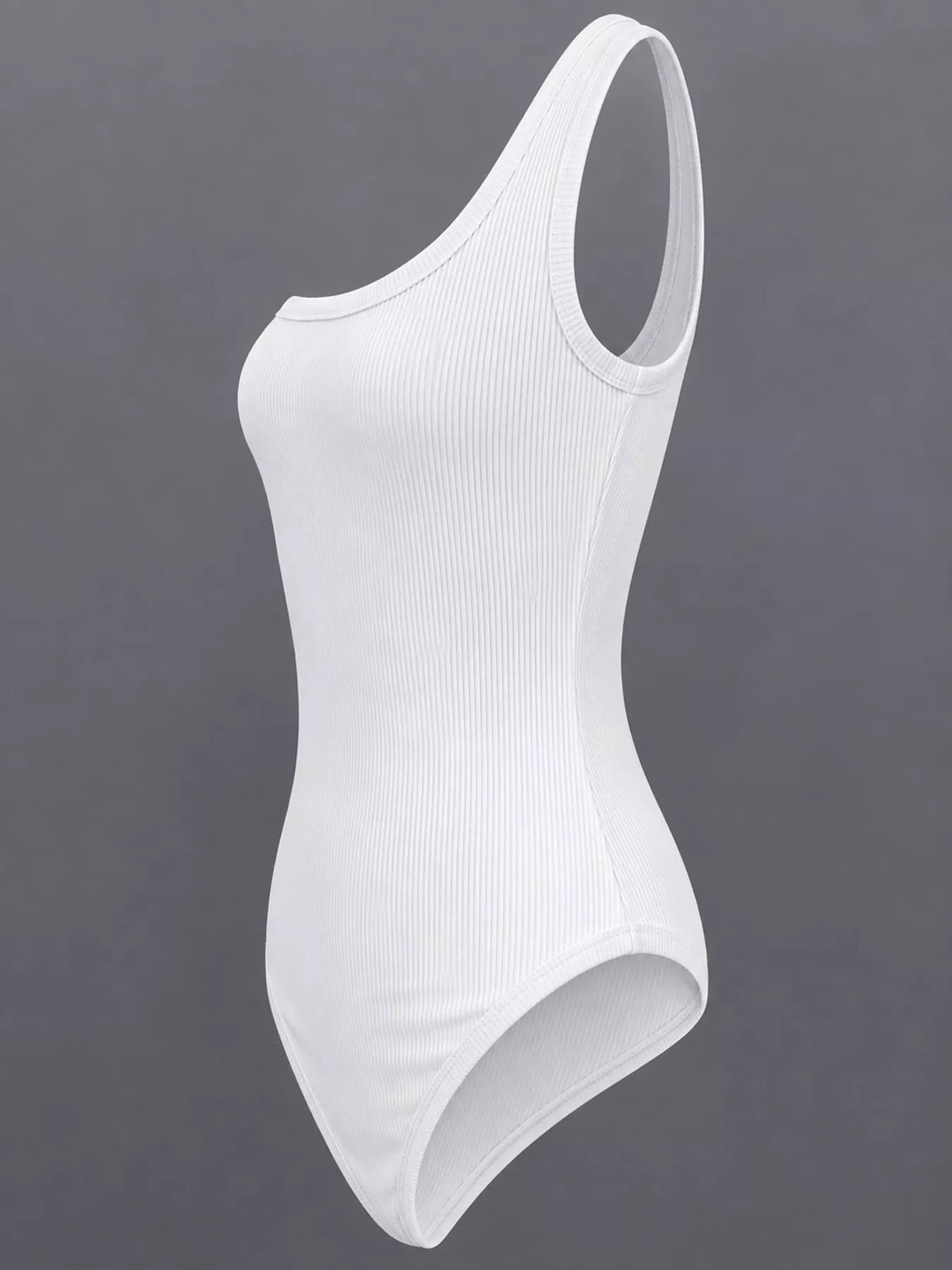 Ribbed bodysuit, white side
