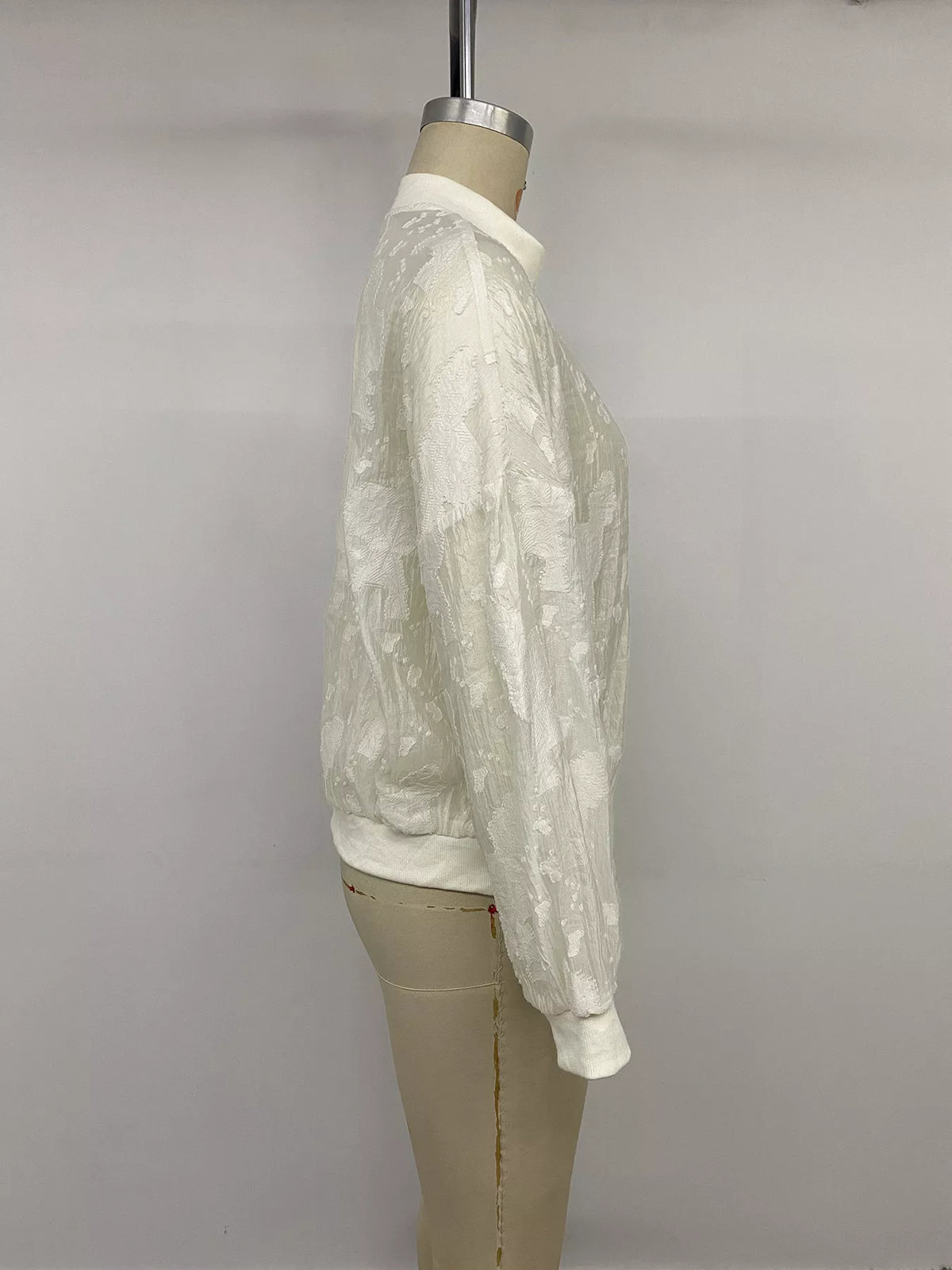 Trendsi Jacquard Zip Up Long Sleeve Jacket -