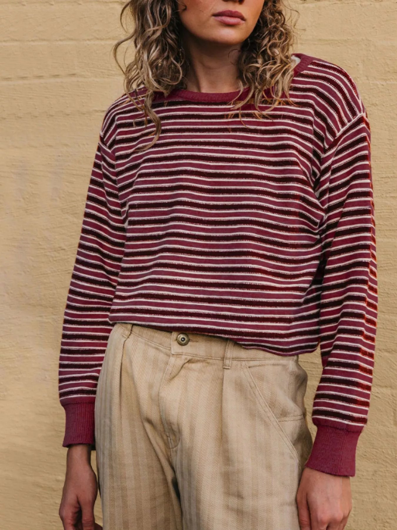 Trendsi Striped Crew Neck Sweater -
