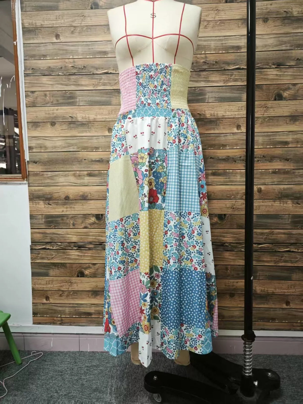 Trendsi Patchwork Floral Maxi Skirt -
