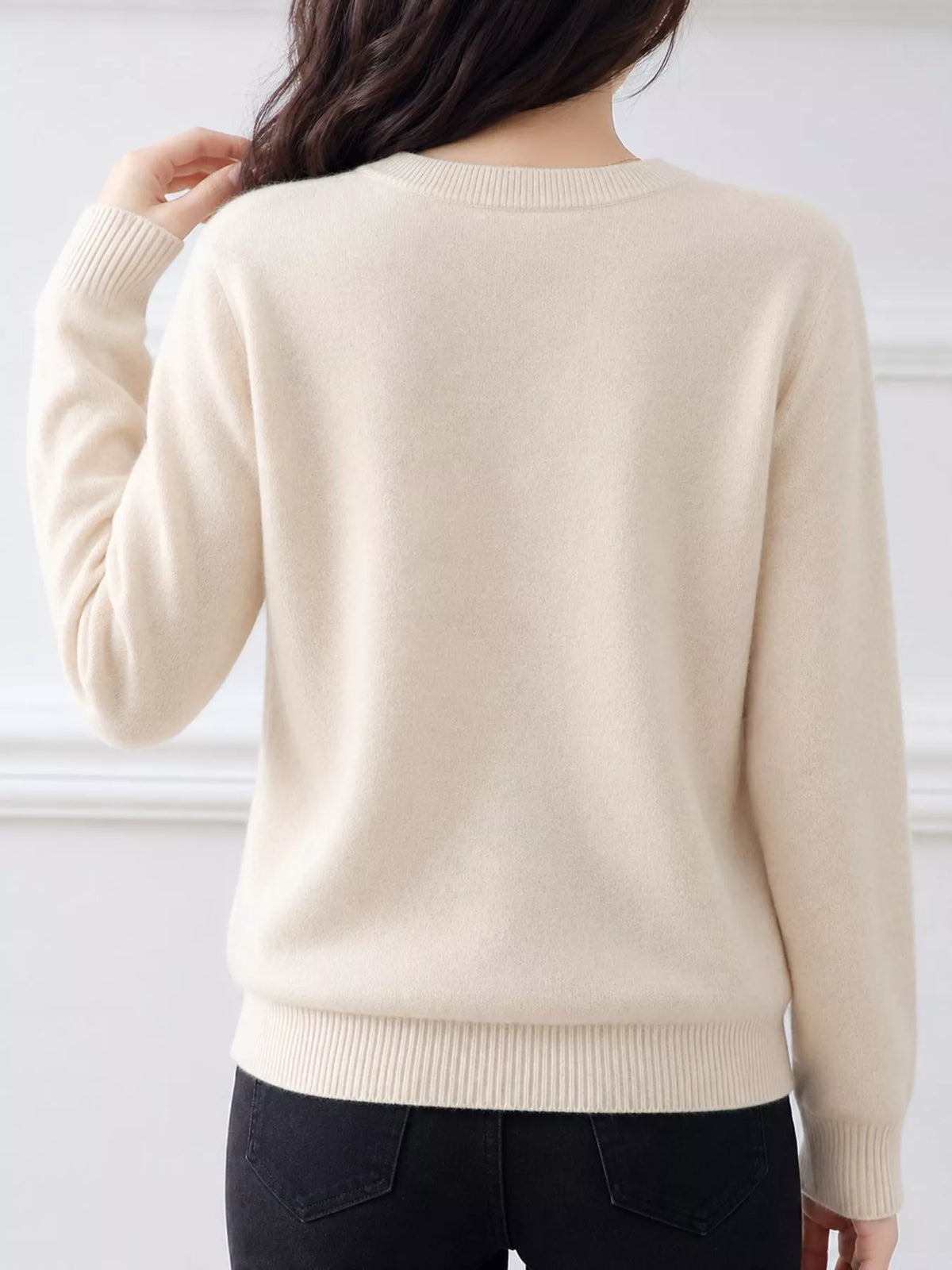 Button-down cardigan, cream back