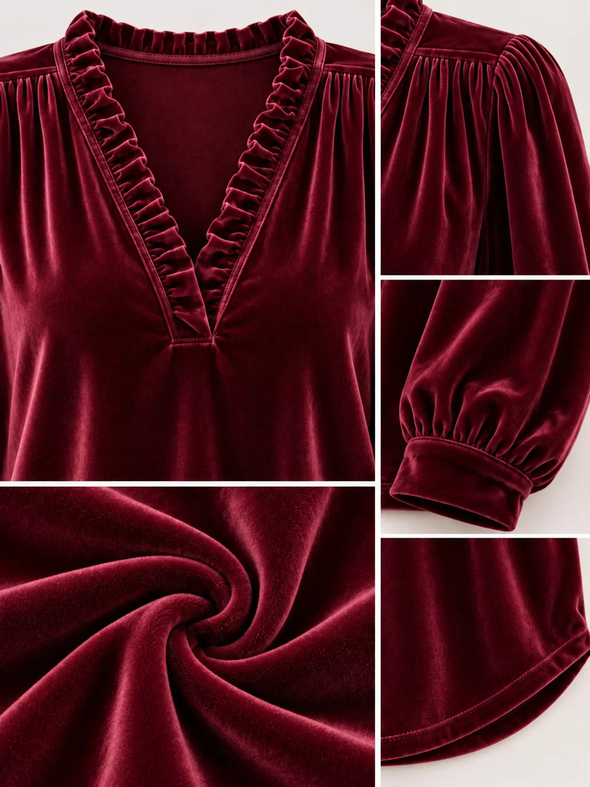 Long-sleeve blouse, garment detail