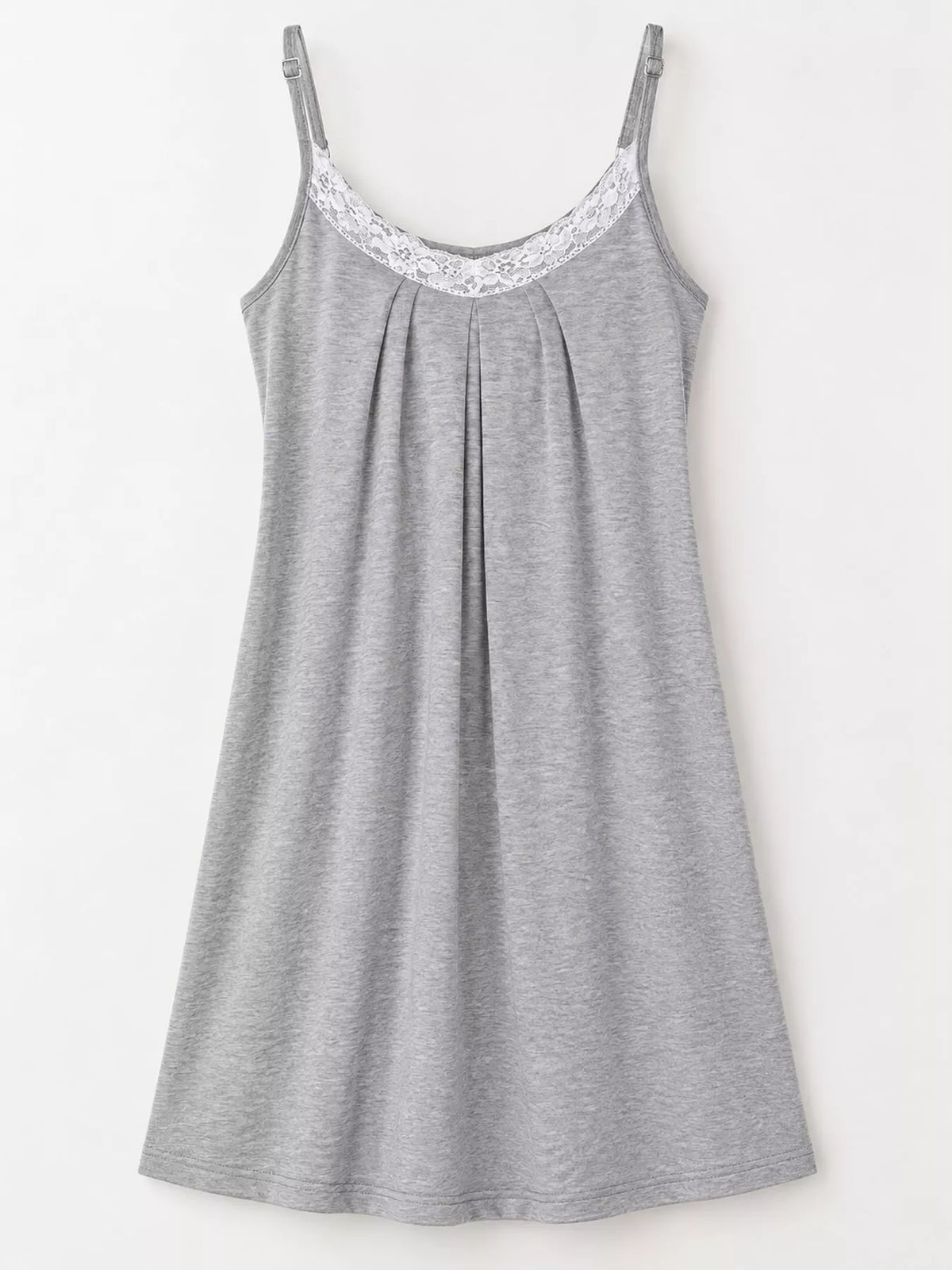 Lace Detail Spaghetti Strap Lounge Dress — garment front
