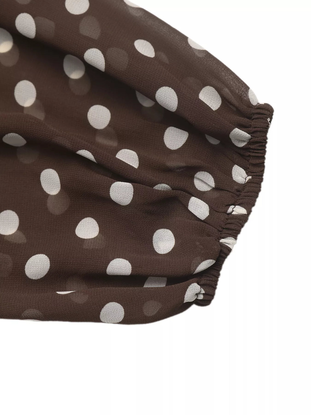 Trendsi Polka Dot Mock Neck Long Sleeve Blouse -