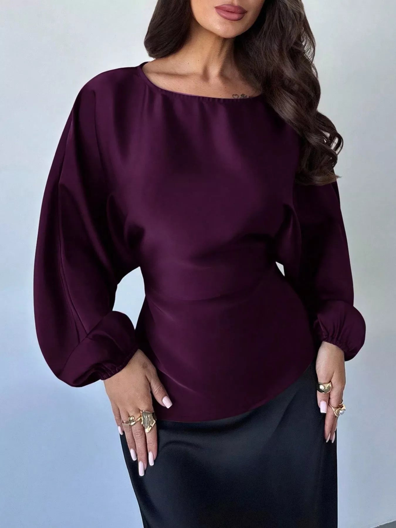 Trendsi Polka Dot Round Neck Blouse -