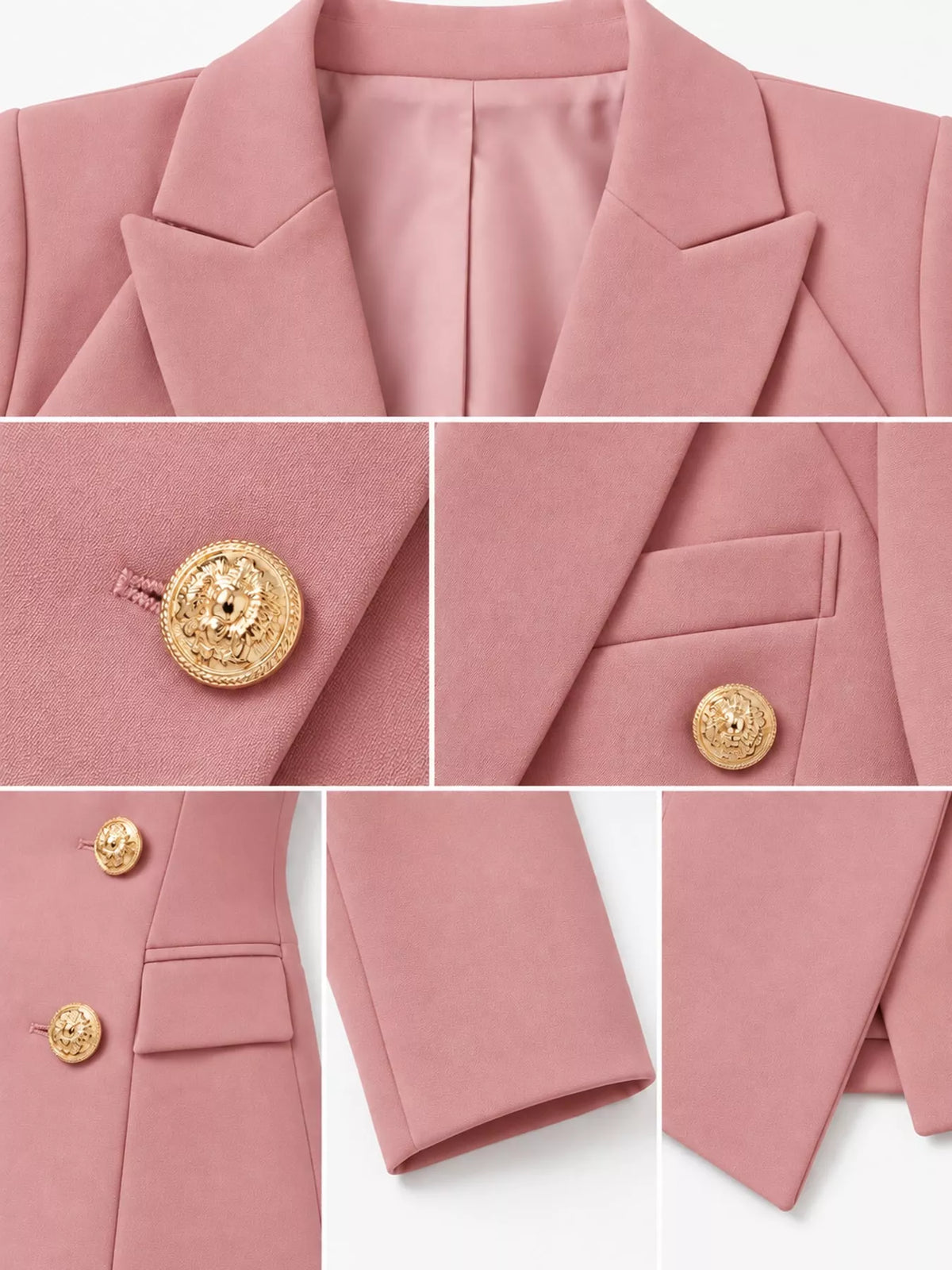 Collared long sleeve blazer, construction and design details