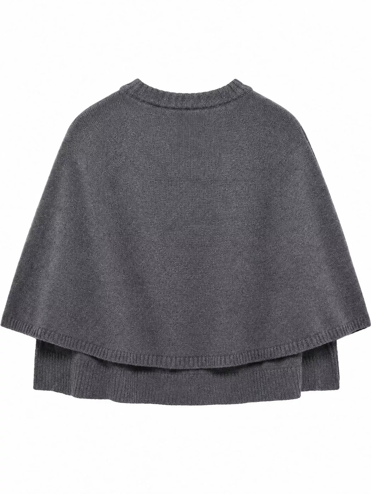 Button-Front Knit Cape Cardigan — back view