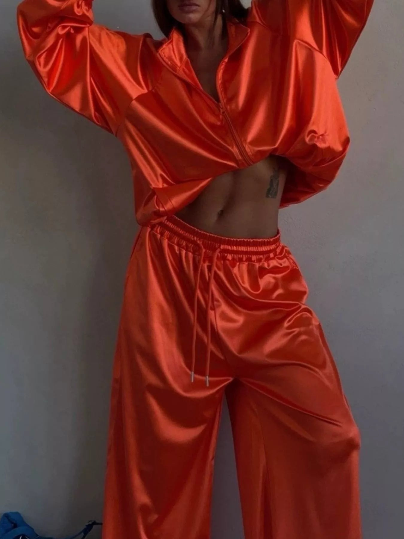 Trendsi Zip Up Raglan Sleeve Jacket and Pants Set -