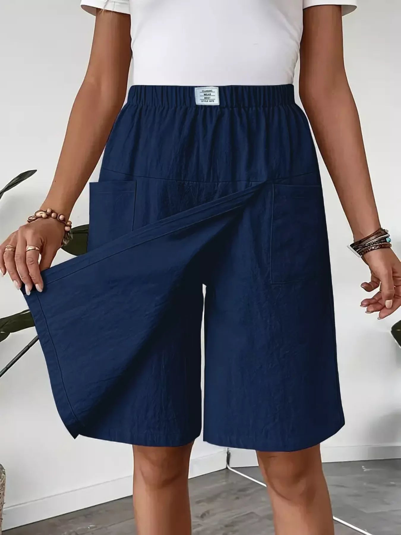 Trendsi Elastic Waist Wrap Skort -