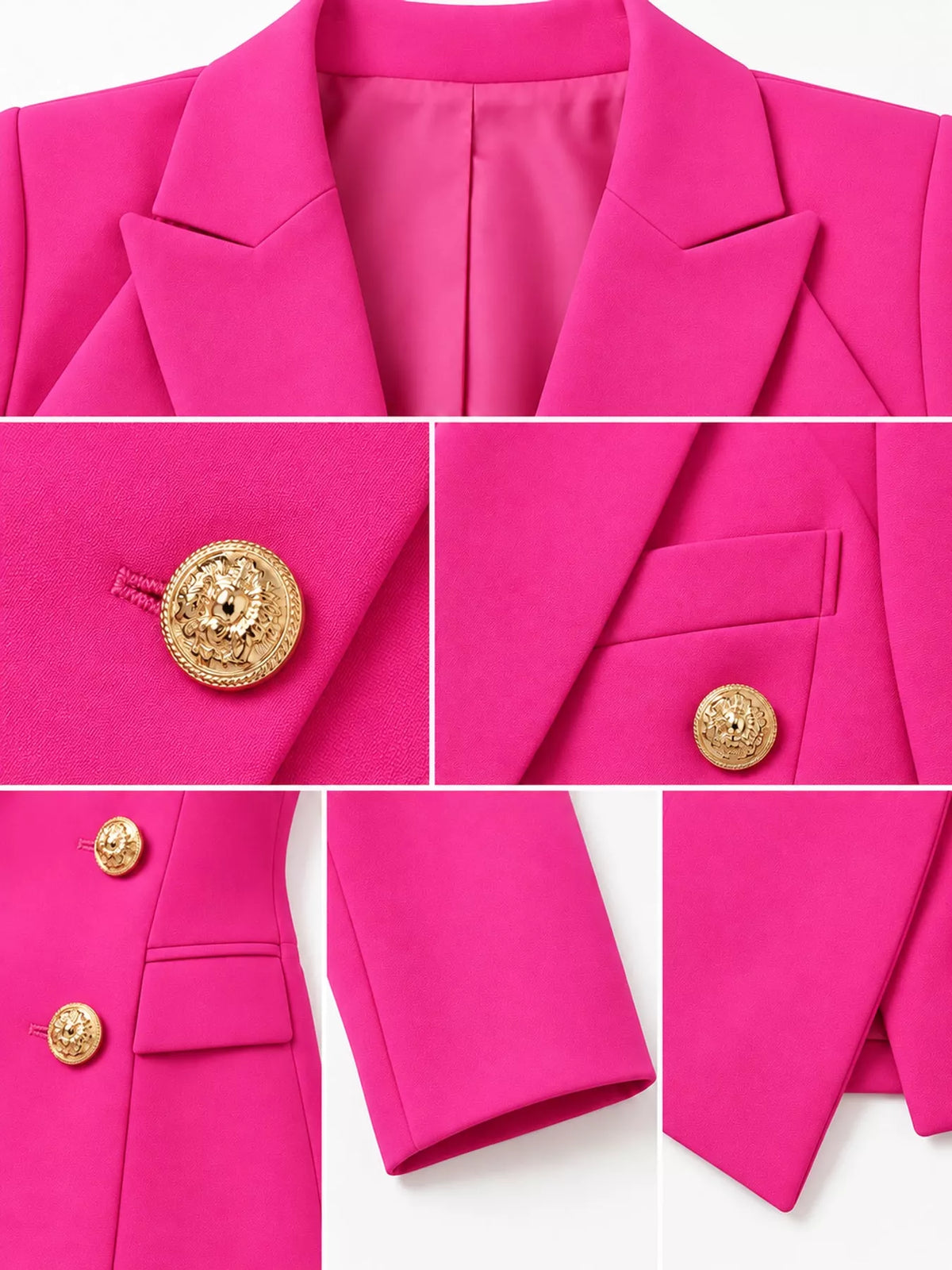 Collared long sleeve blazer, construction and design details