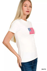 Trendsi Zenana American Flag Tee -