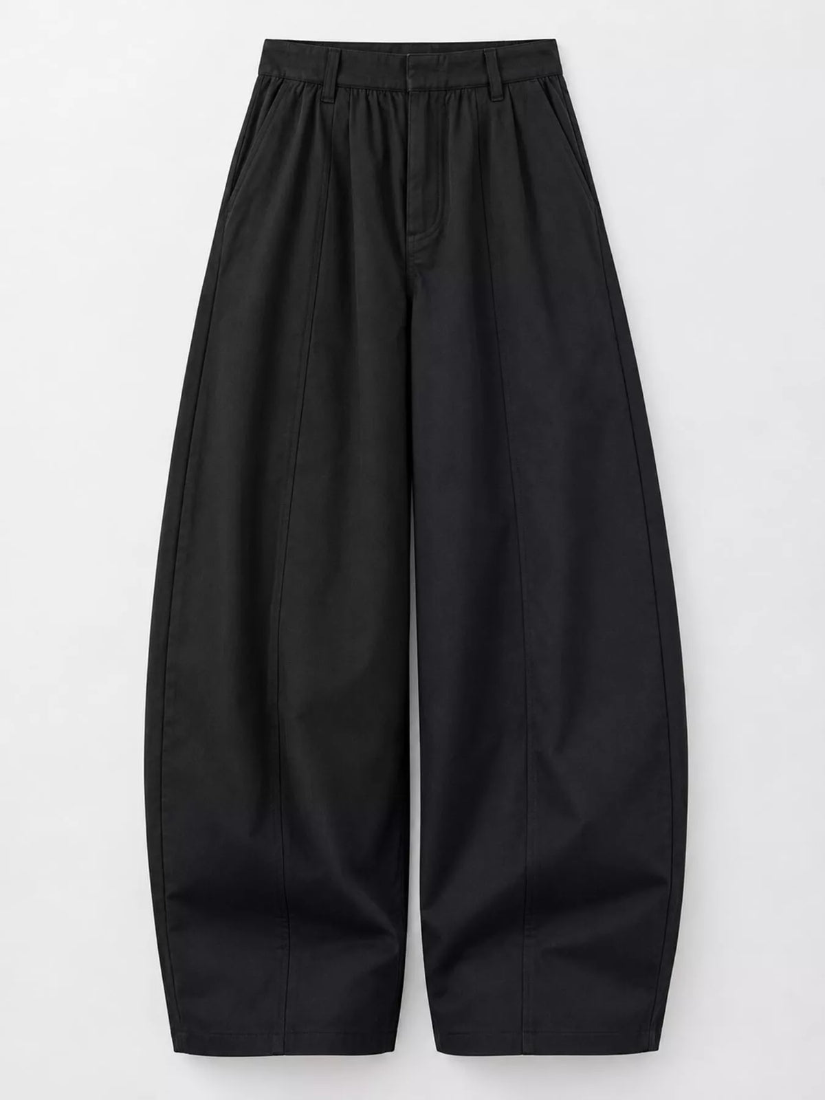 Black wide-leg pants, back view