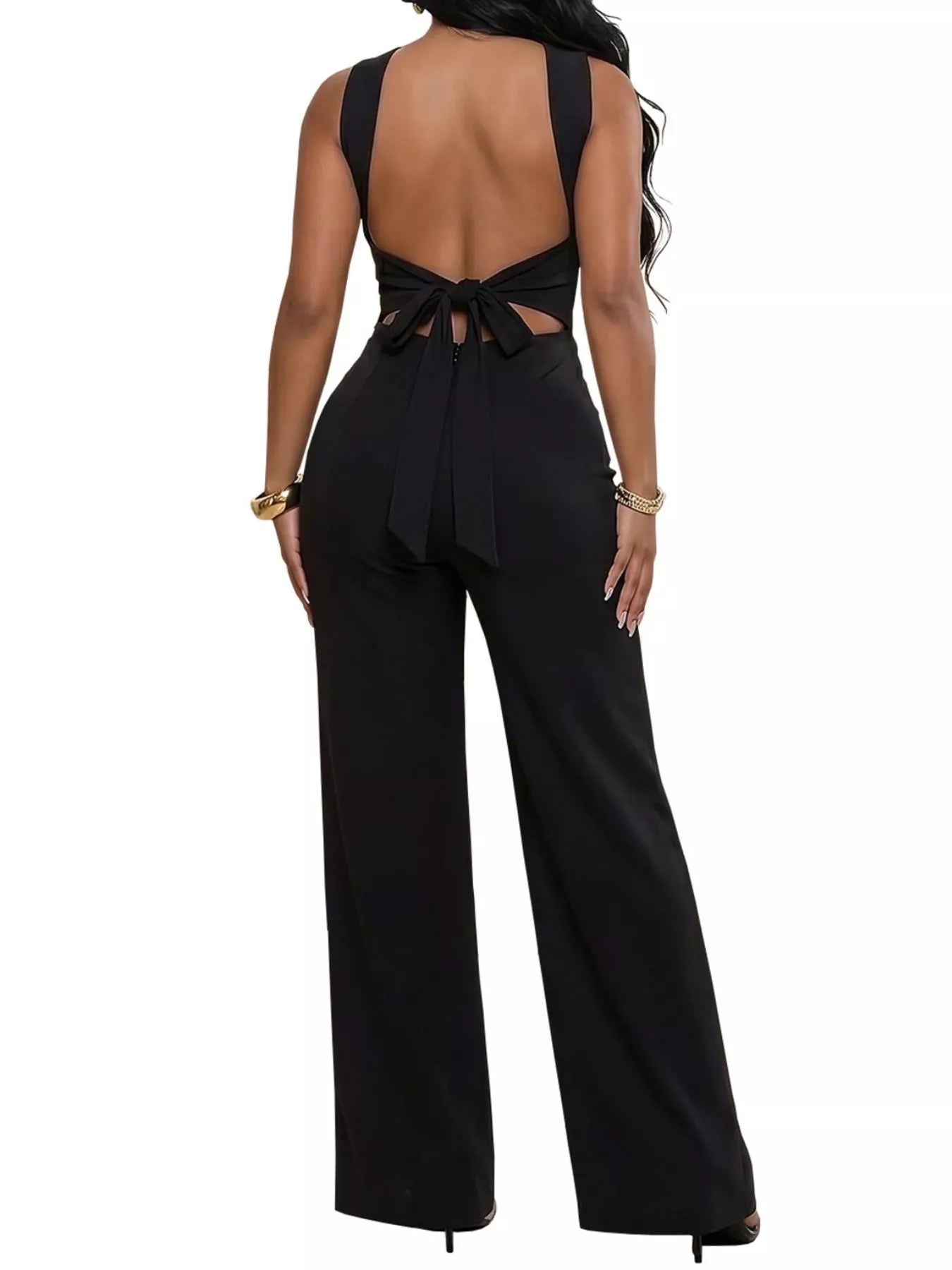 Trendsi Backless Twist Top and Wide-Leg Pants Set -