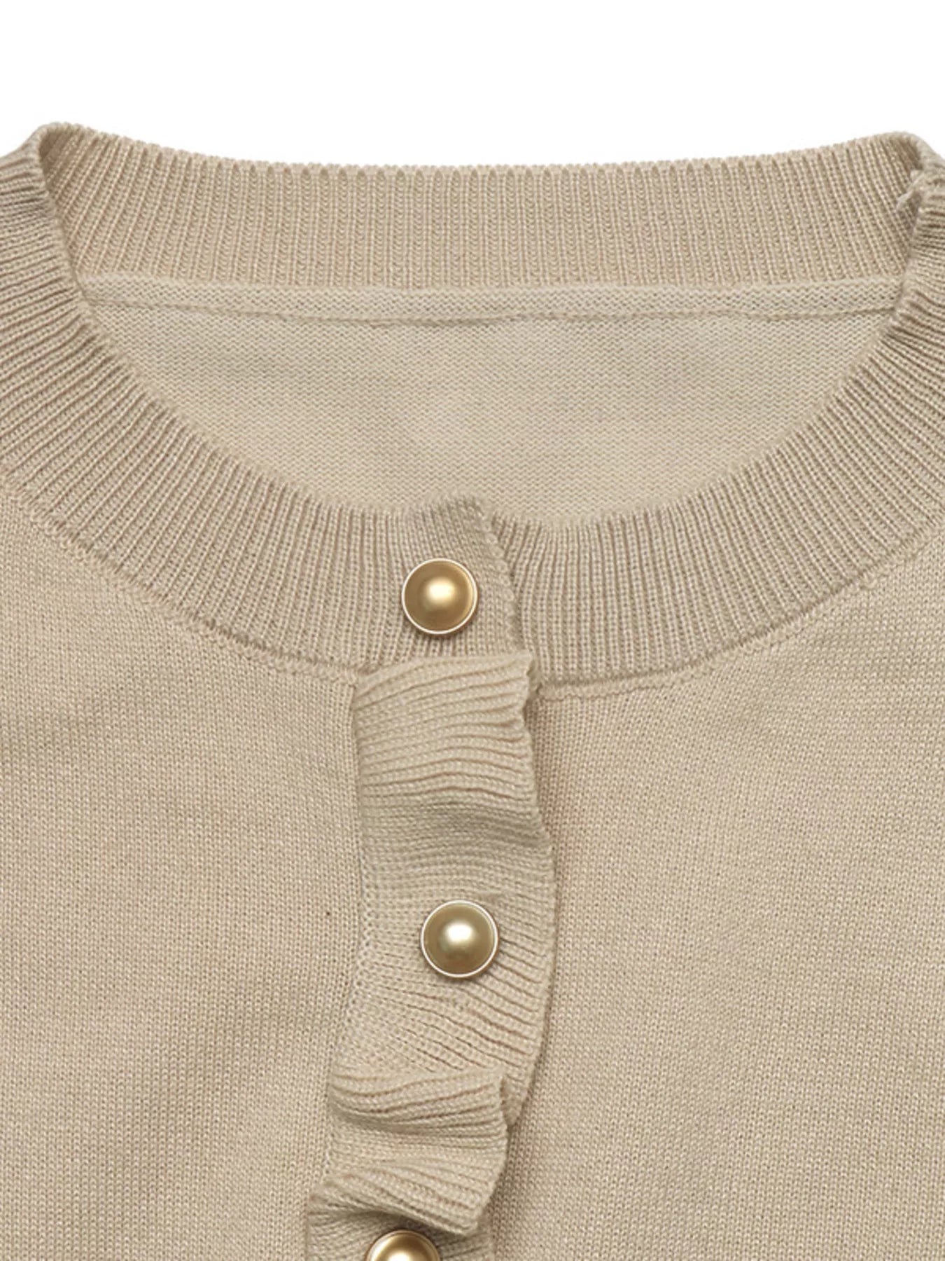 Trendsi Ruffle Hem Button-Up Cardigan -