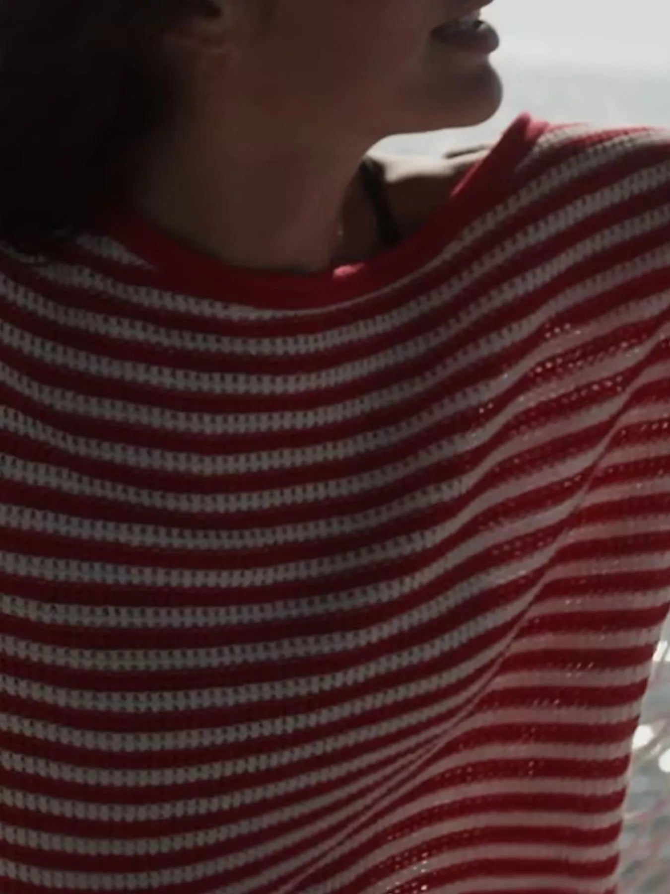 Trendsi Striped Boat Neck Knit Sweater -