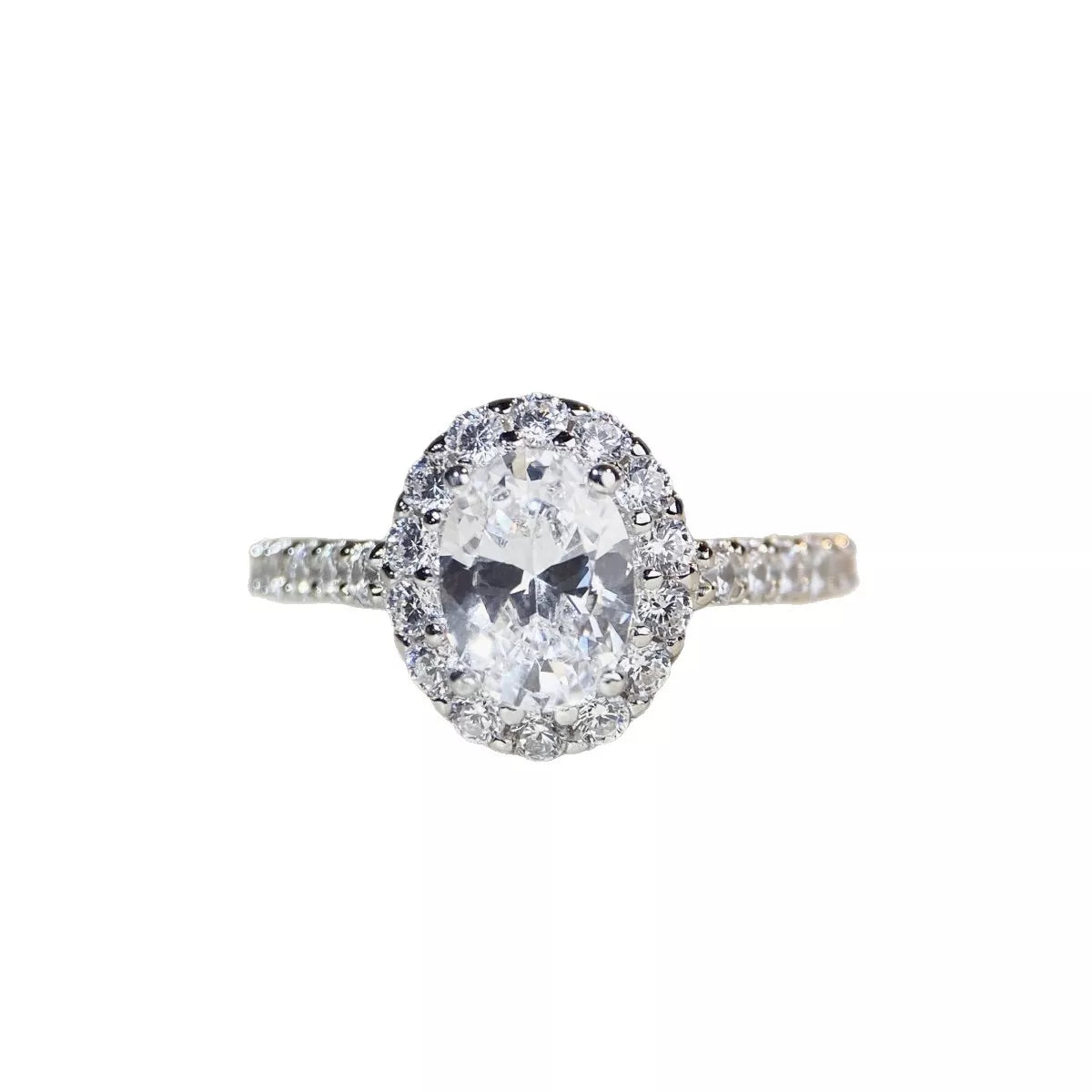 Trendsi 1.5 Carat Moissanite 925 Sterling Silver Oval Ring -