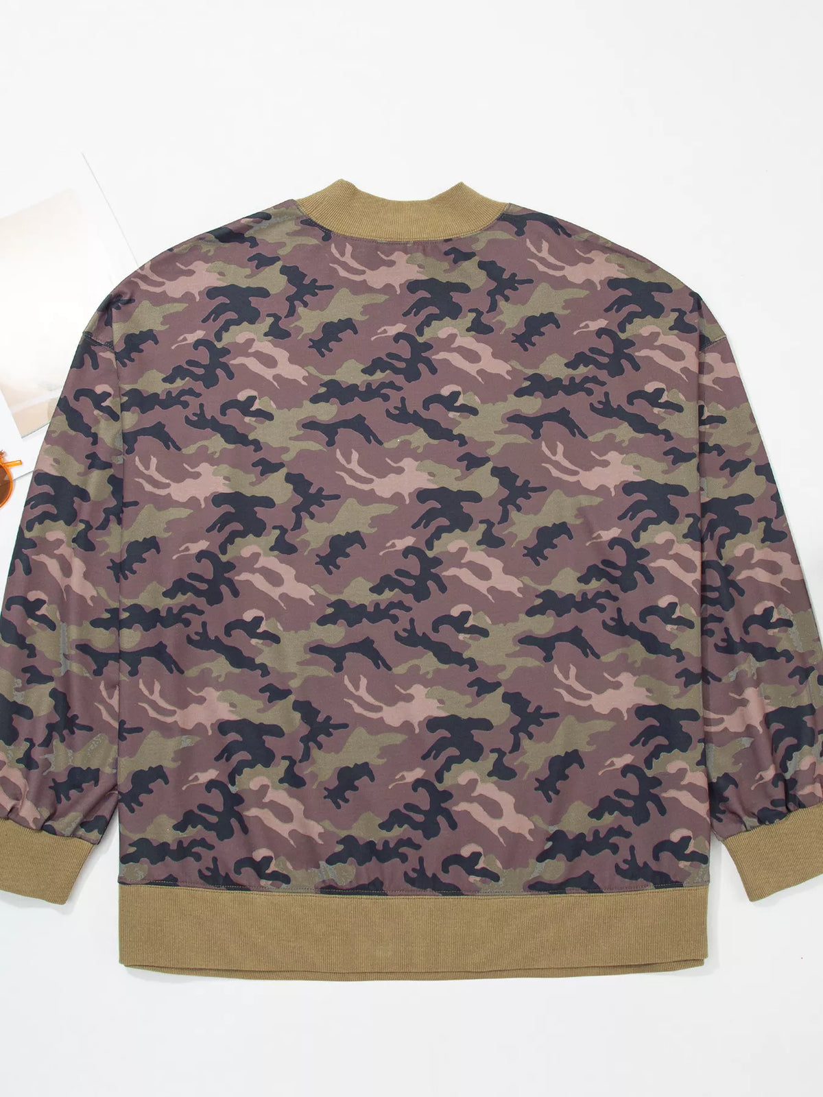 Camouflage sweatshirt, camouflage flat back