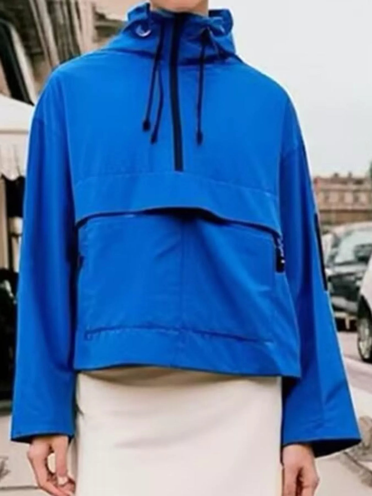 Half-Zip Hooded Anorak Jacket — front view