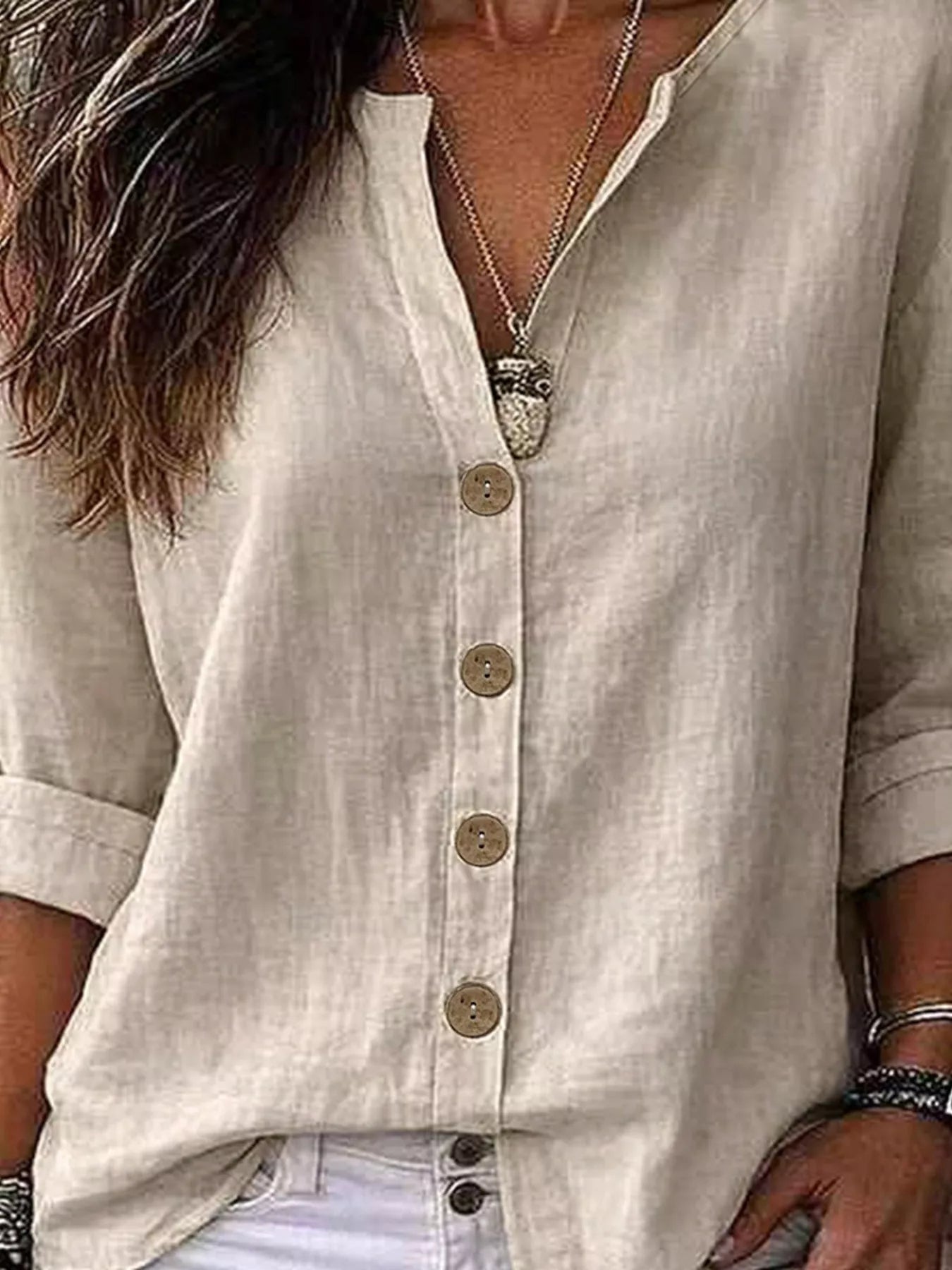Trendsi Button Up Long Sleeve Shirt -