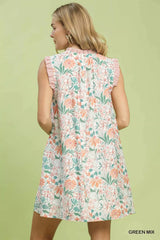 Trendsi Umgee Floral Print Babydoll Dress -
