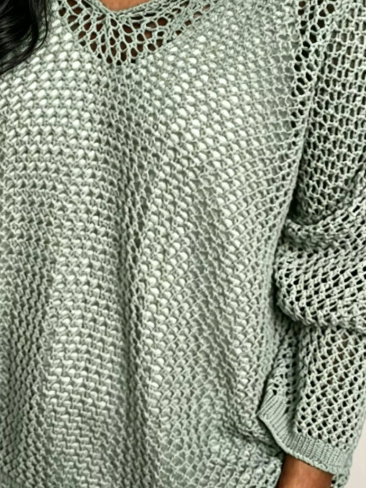 Trendsi Loose Knit Hooded Cover Up -