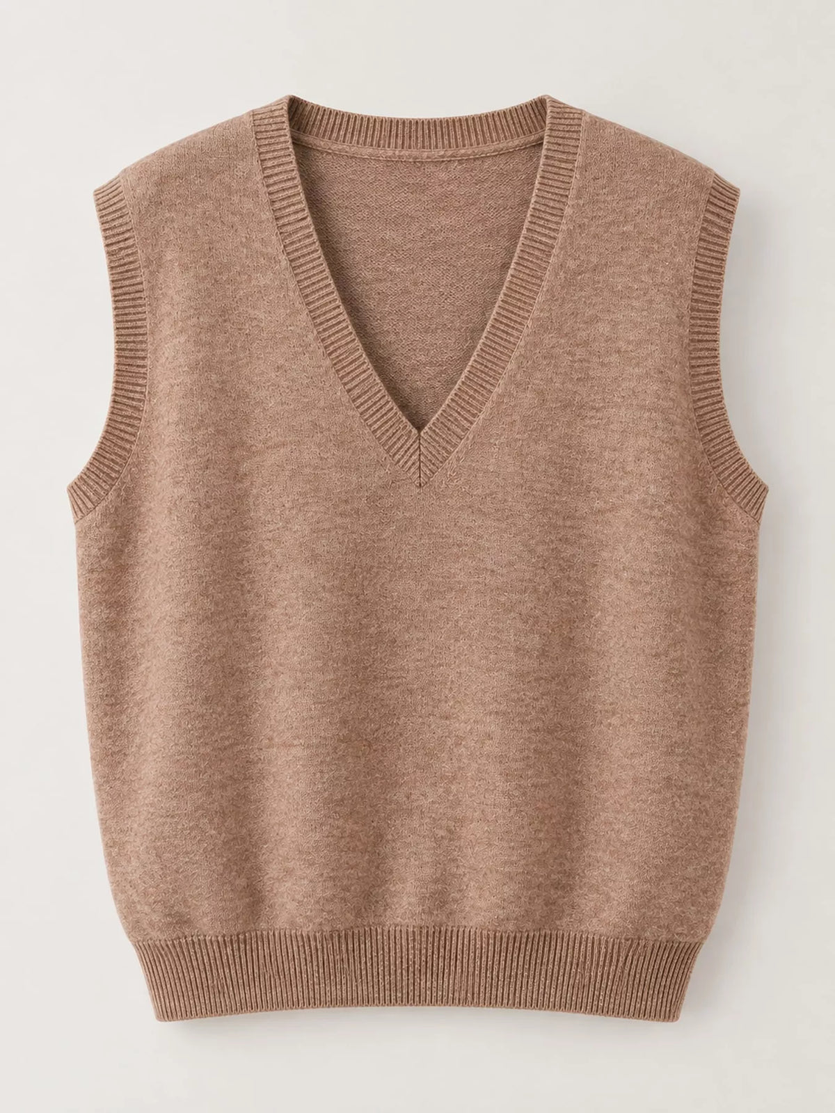 V-Neck Knit Sweater Vest — garment front