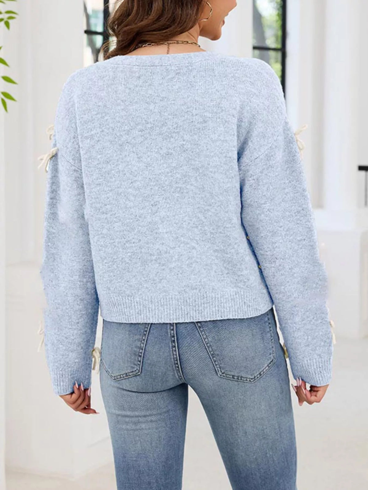 Trendsi Bow Button Up Cardigan -