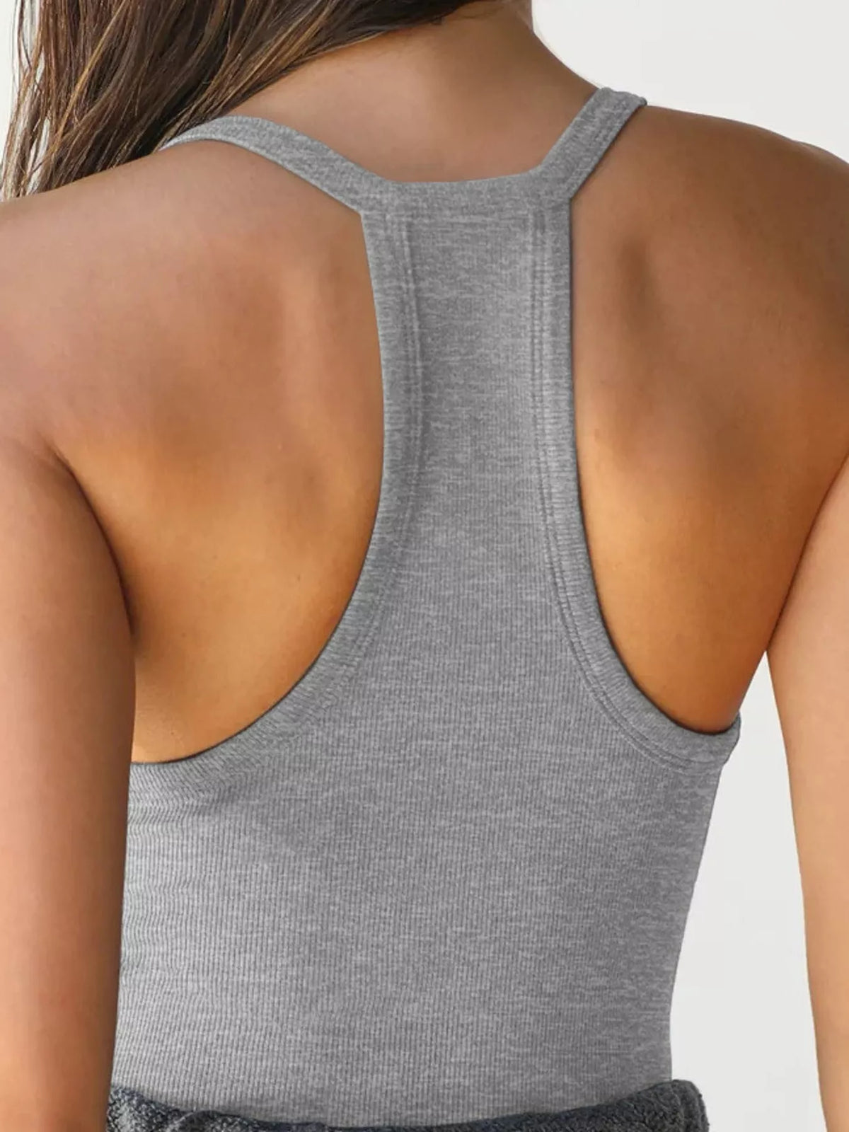 Ribbed Racerback Tank Top — back view