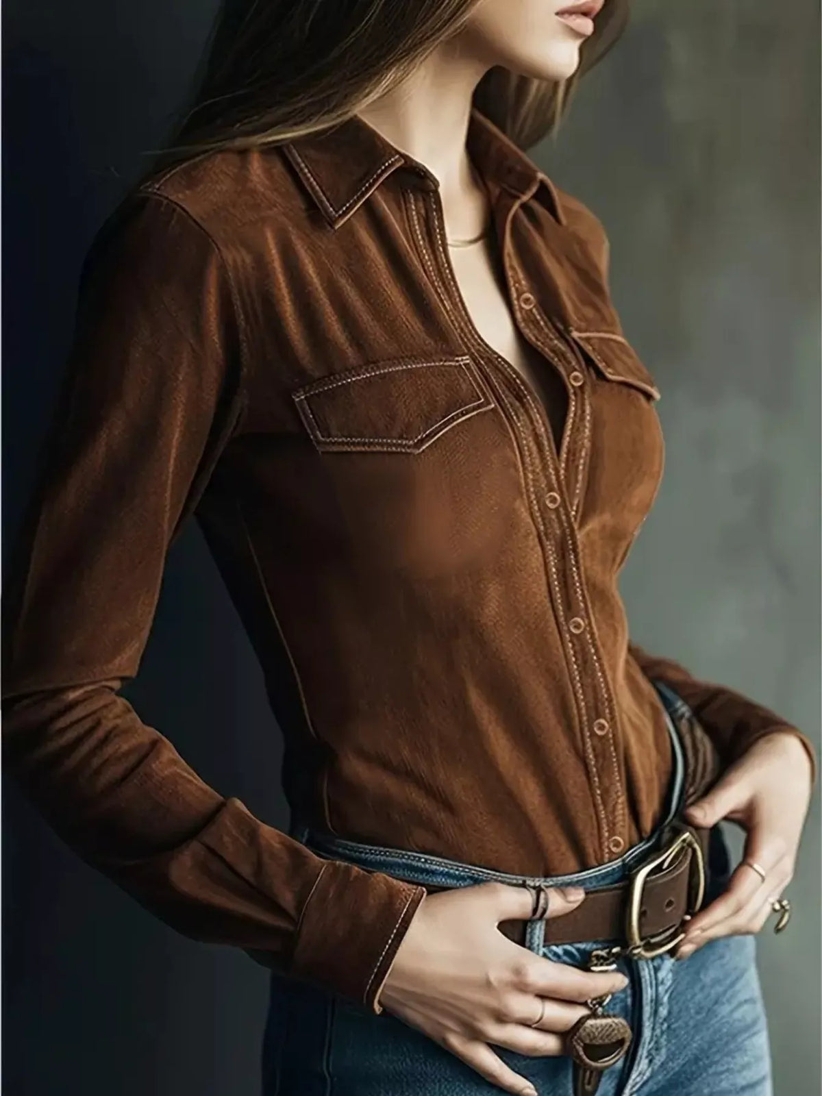 Trendsi Classic Slim-Fit Long Sleeve Shirt -