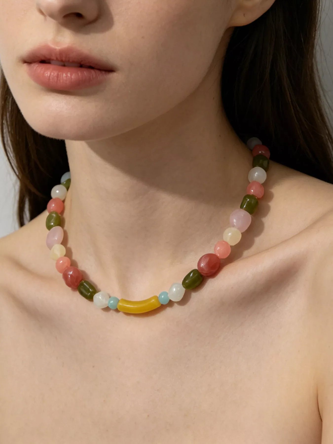 Trendsi Colorful Beaded Choker Necklace -