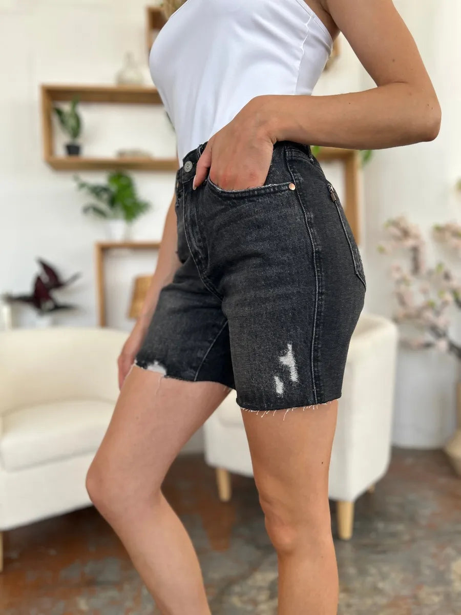 Trendsi Judy Blue Full Size High Waist Rigid Magic Denim Shorts -