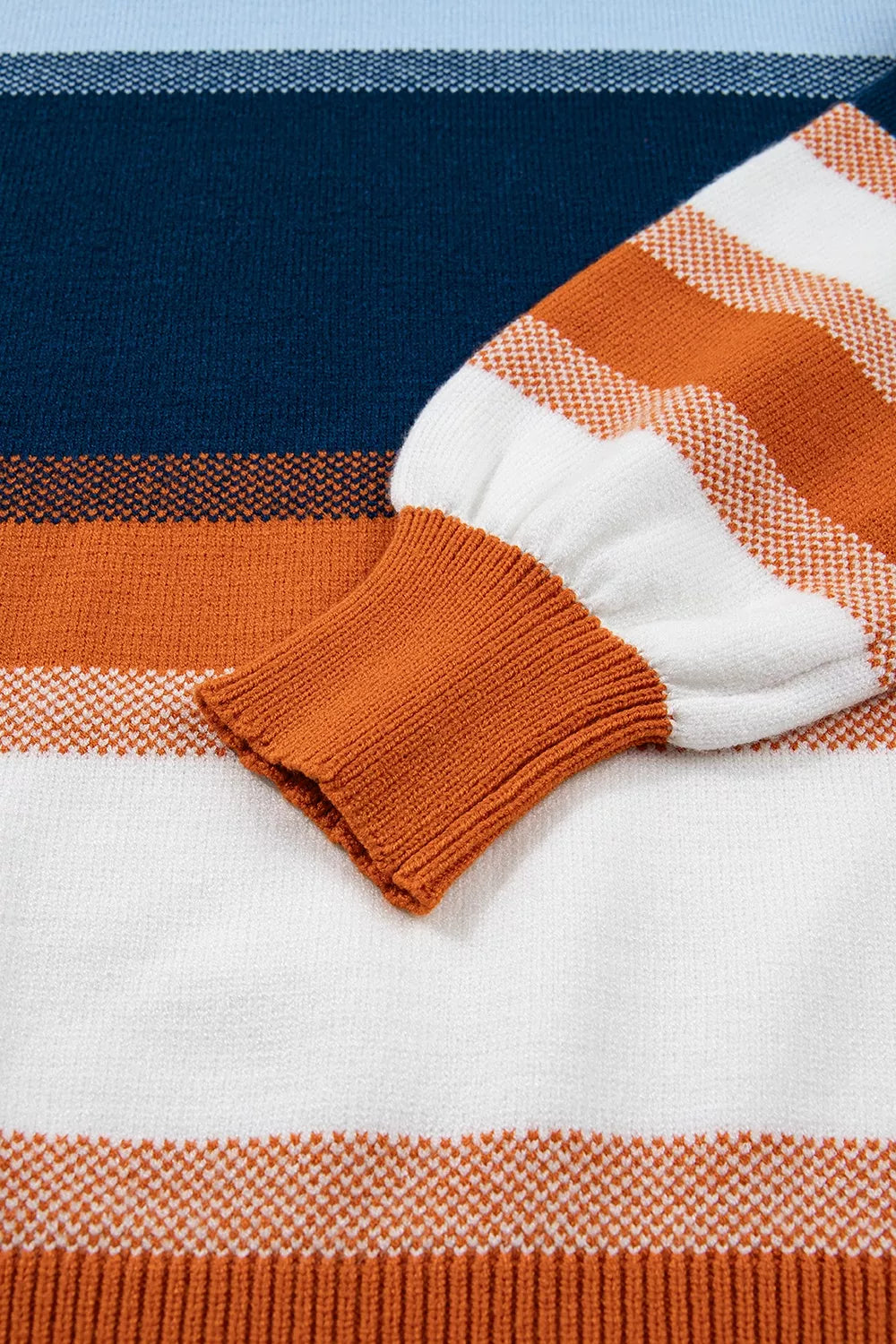Trendsi Color Block Round Neck Tunic Sweater -