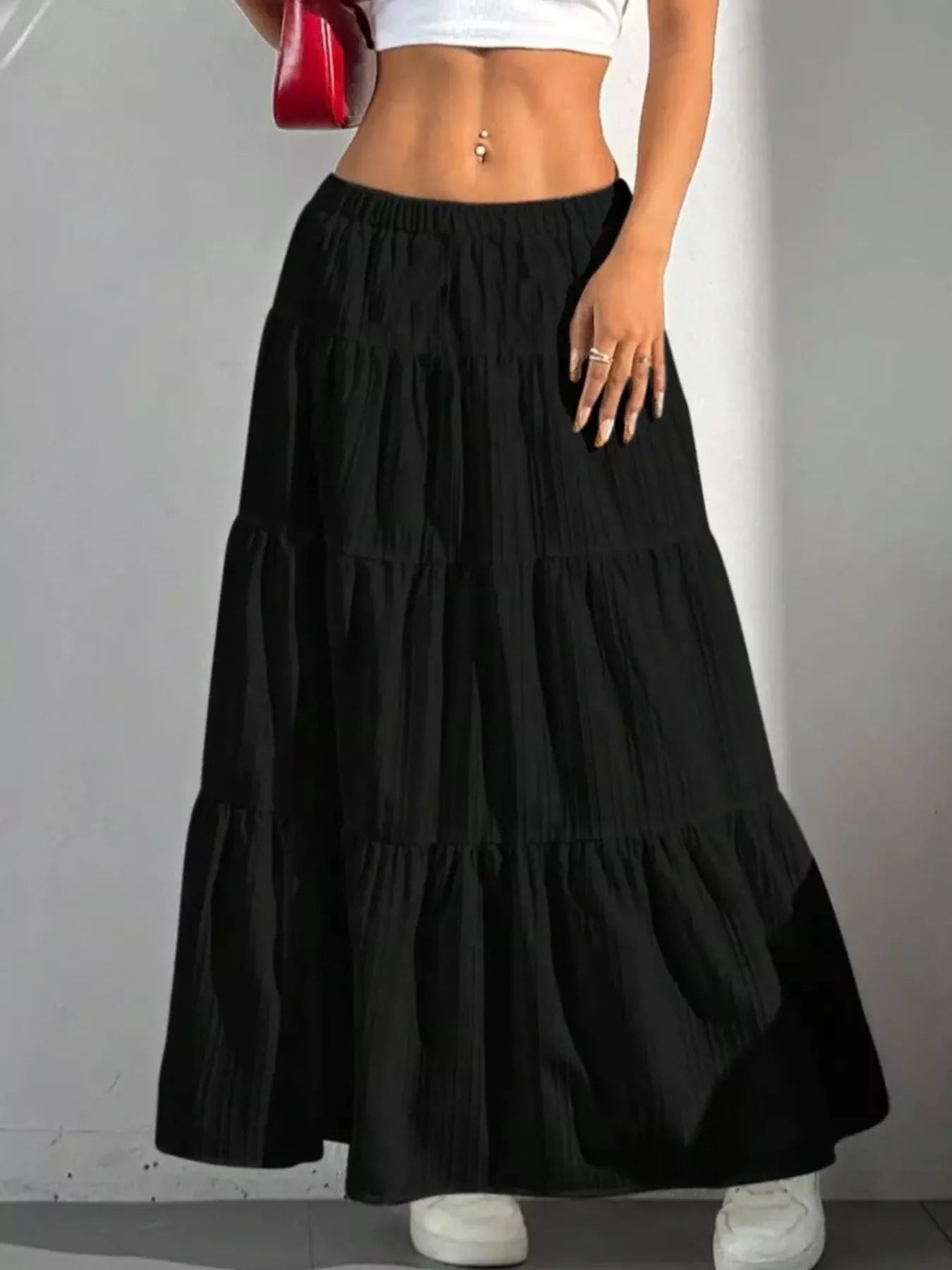 Trendsi Flowy Tiered Maxi Skirt -