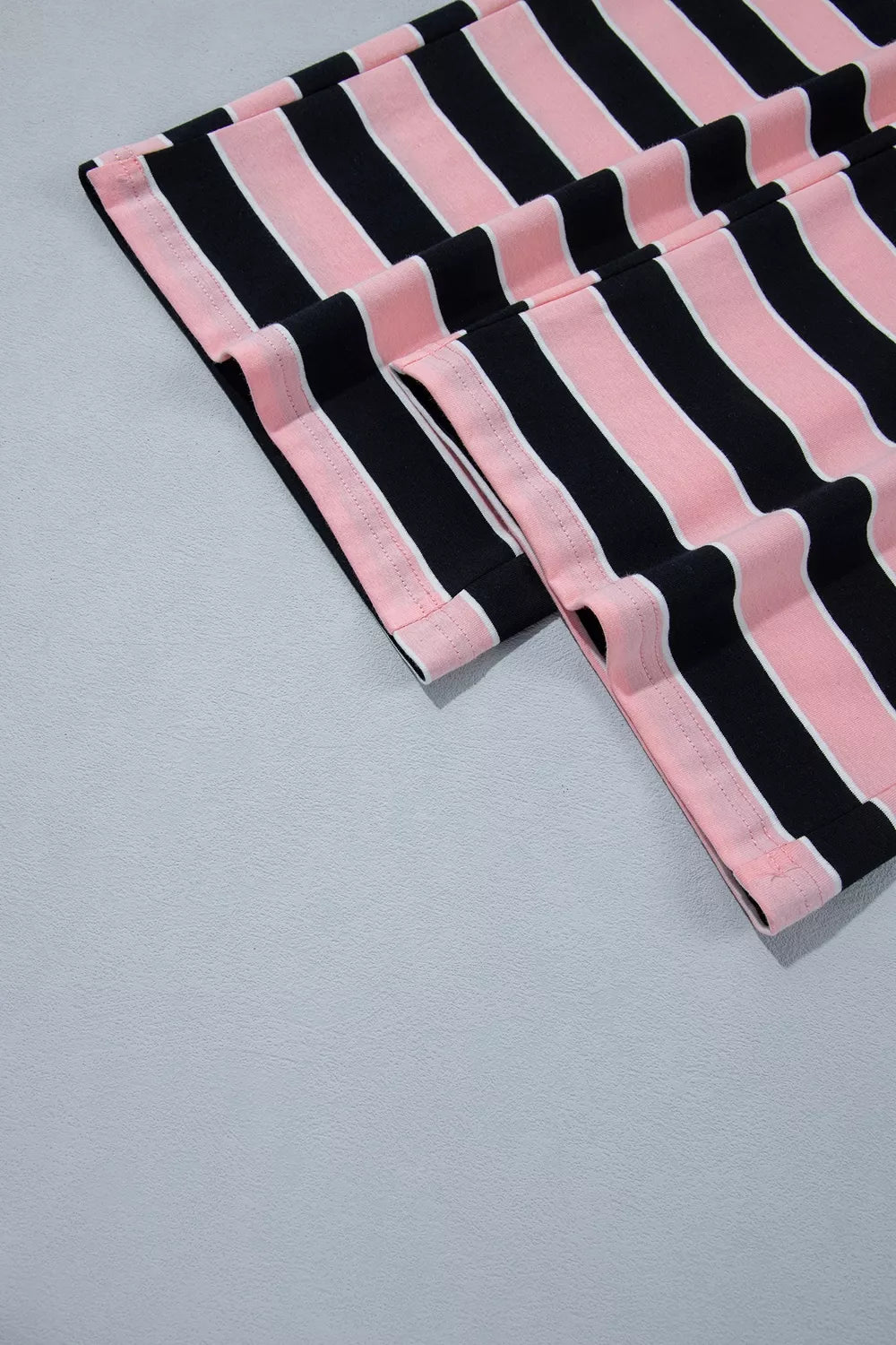 Pink Stripe stripe loose tee and pants two piece set
