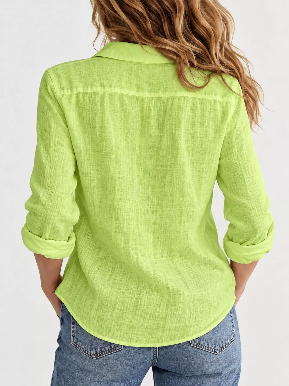 Button-Down Long Sleeve Shirt — back view