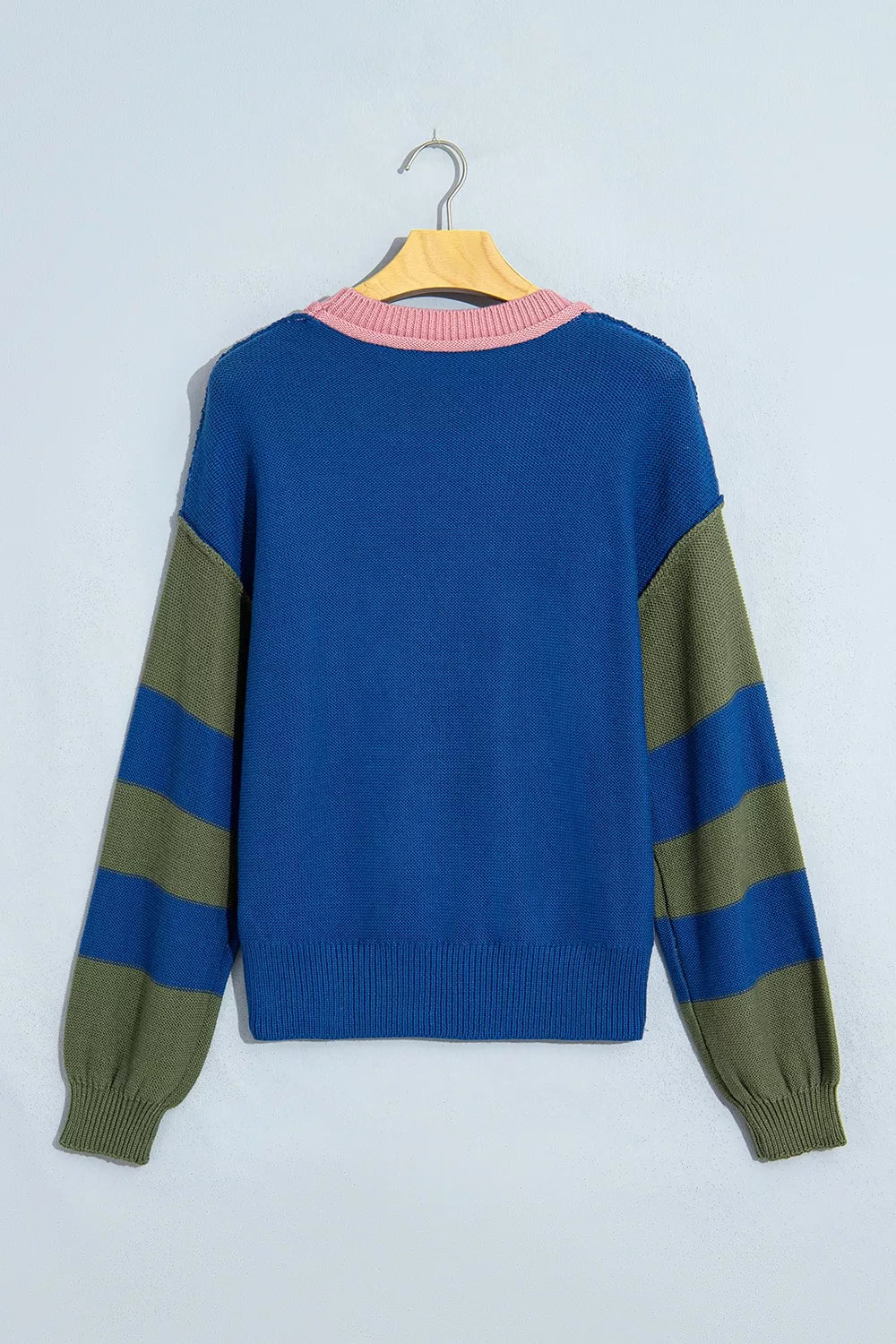 Trendsi Multicolour Western Colorblock Patchwork Striped Long Sleeve Sweater -