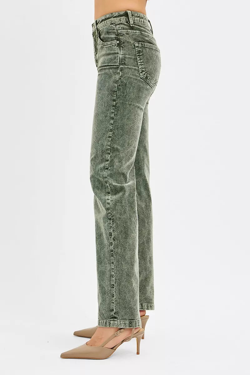 Women's Tummy-Control Mid-Rise Straight-Leg Corduroy Pants — product view 4