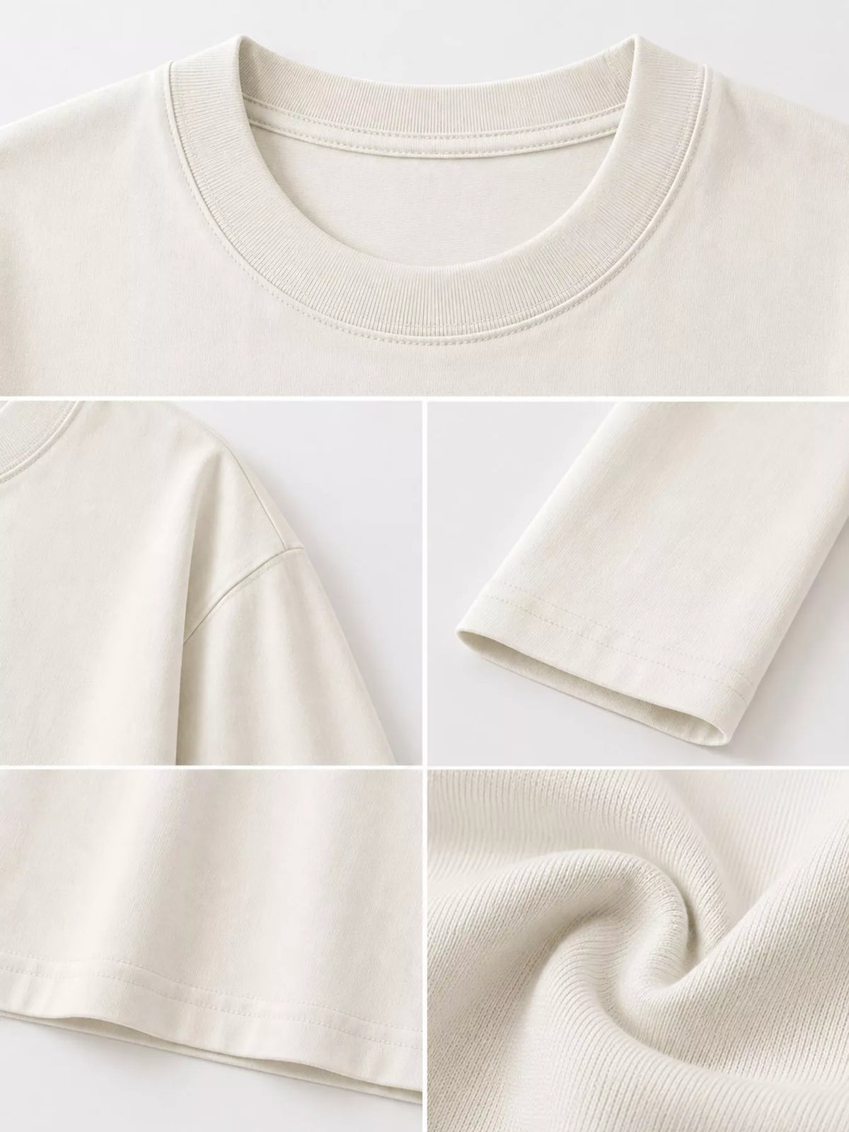 Solid Long-Sleeve Crew Neck T-Shirt — garment construction details