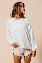 Trendsi BiBi Loop Terry Pull Over With Cut Edge Band -